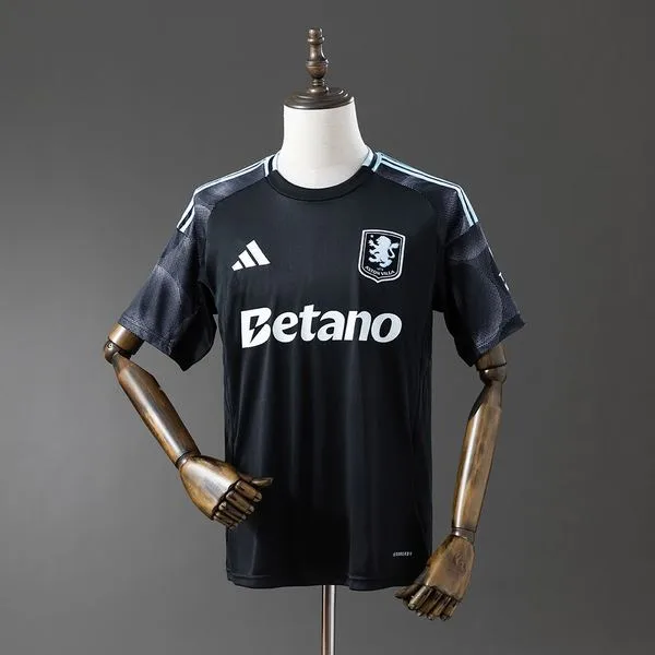 Camiseta de fútbol Aston Villa 2025/26 VISITANTE MANGA CORTA VERSION FAN